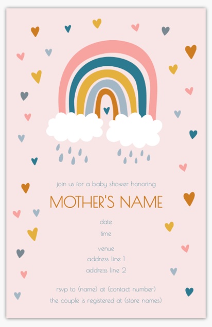 A rainbow baby shower rainbow and hearts white pink design for Baby