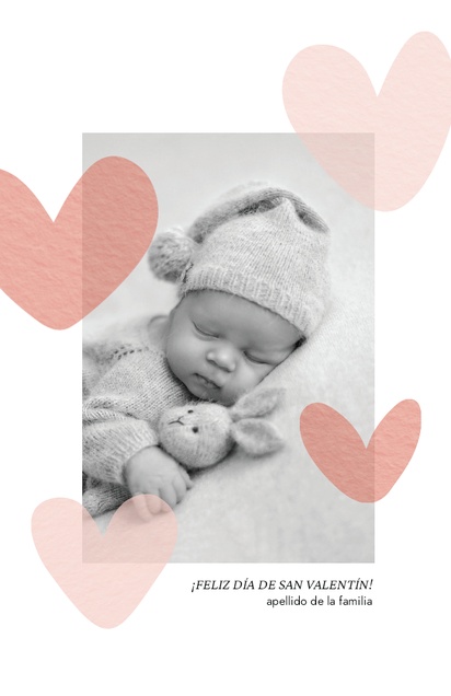 Un 1 fotos todo nuestro amor diseño rosa para Comunicados de nacimiento con 1 imágenes