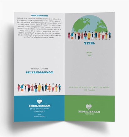 Voorvertoning ontwerp voor Ontwerpgalerij: Onderwijs en kinderopvang Folders, Tweeluik DL (99 x 210 mm)