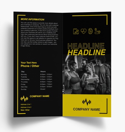 Design Preview for Design Gallery: Sports & Fitness Flyers & Leaflets, Bi-fold DL (99 x 210 mm)
