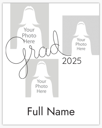 A 3 photo graduation party black design for Graduation Announcements with 3 uploads