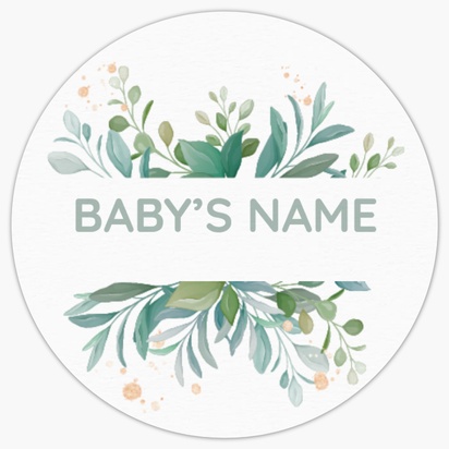 A greenery cross christening white gray design for Floral