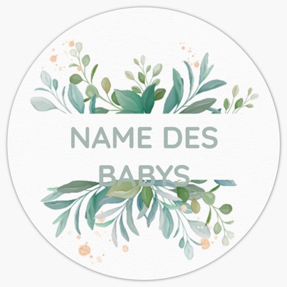 Designvorschau für Designgalerie: Personalisierte Aufkleberbögen Baby, 3,8 x 3,8 cm Kreis