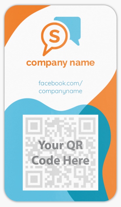 A bild hochladen mean blue orange design for QR Code