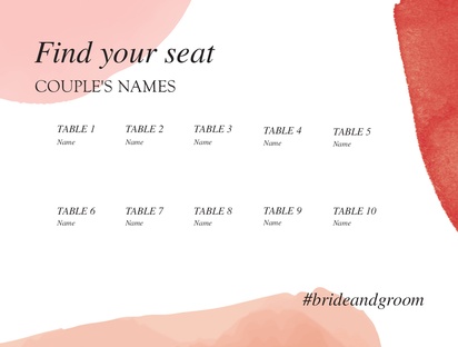A wedding seating chart weddingseatingchart white pink design for Season