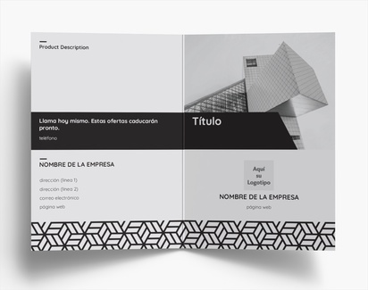 Vista previa del diseño de Galería de diseños de folletos plegados para sector inmobiliario, Díptico A6 (105 x 148 mm)