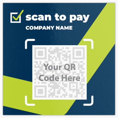A bílý virtual payment blue yellow design for QR Code