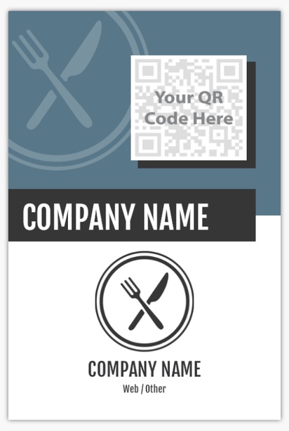 A digital menu knife gray black design for QR Code