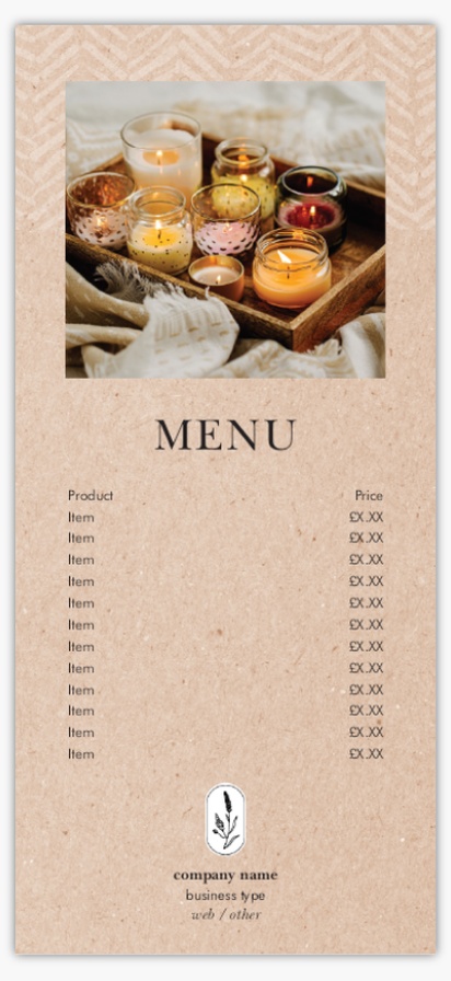 Design Preview for Design Gallery: Gift & Party Shops Menu Cards, Long Menu
