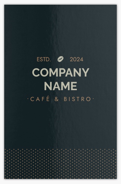 Design Preview for Design Gallery: Coffee Shops Metallic Business Cards