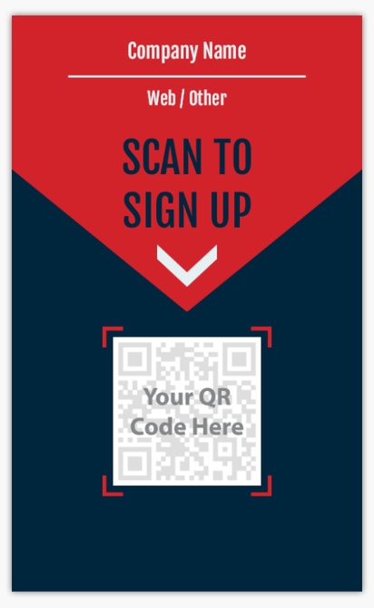 A scan to sign up qr code blue red design for Purpose with 1 uploads