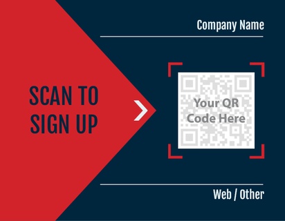 A scan to sign up qr code black red design for Purpose