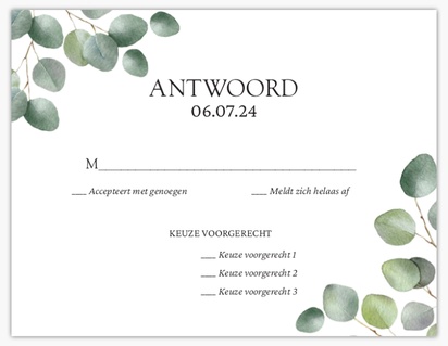 Voorvertoning ontwerp voor Ontwerpgalerij: Traditioneel en klassiek Antwoordkaarten, 13.9 x 10.7 cm