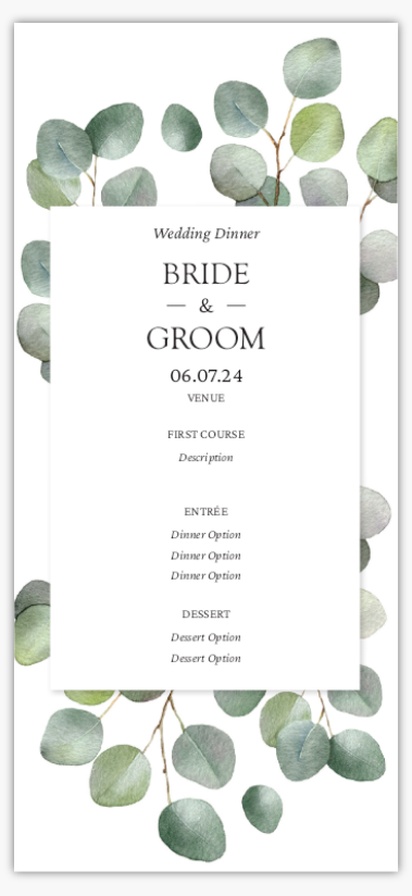 Design Preview for Design Gallery: Traditional & Classic Wedding Menu Cards, 4" x 8" Flat