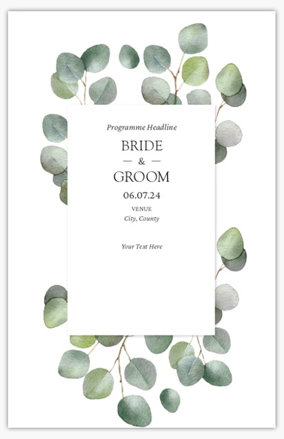 Design Preview for Wedding Programs, 6" x 9"