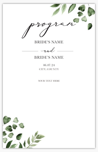 Design Preview for Floral Wedding Programs Templates, 6" x 9"
