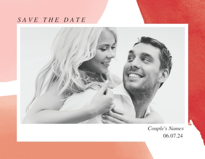 A abstract color blocking save the date white pink design for Summer with 1 uploads