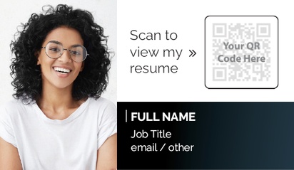 A scan to view my resume qr code white black design for Modern & Simple