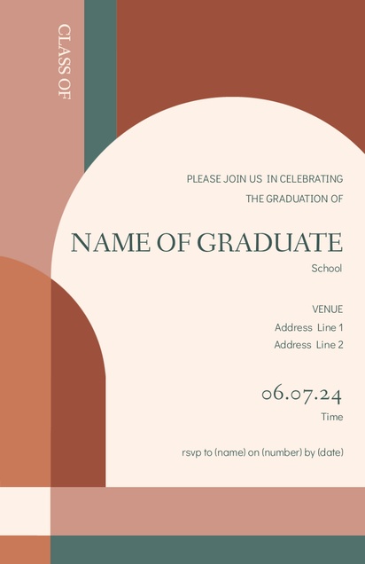 Design Preview for Templates for Graduation Party Invitations and Announcements , Flat 11.7 x 18.2 cm