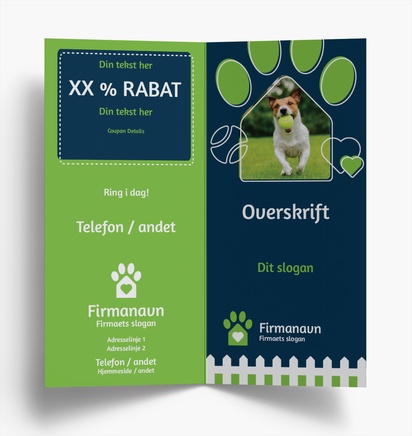 Forhåndsvisning af design for Designgalleri: Kæle- og husdyr Brochurer, Midterfals DL (99 x 210 mm)