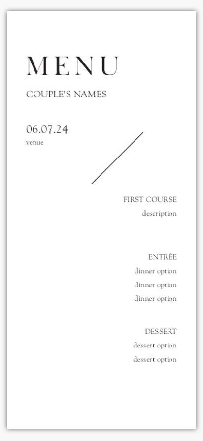 A menu simple white gray design for Modern & Simple