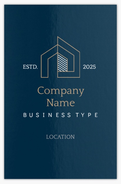 Design Preview for Design Gallery: Estate Development Metallic Business Cards