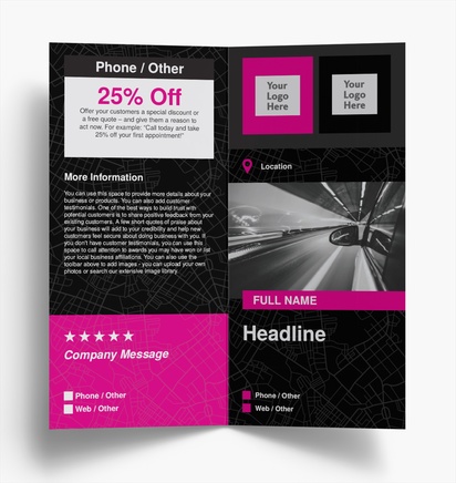 Design Preview for Design Gallery: Taxi Service Folded Leaflets, Bi-fold DL (99 x 210 mm)