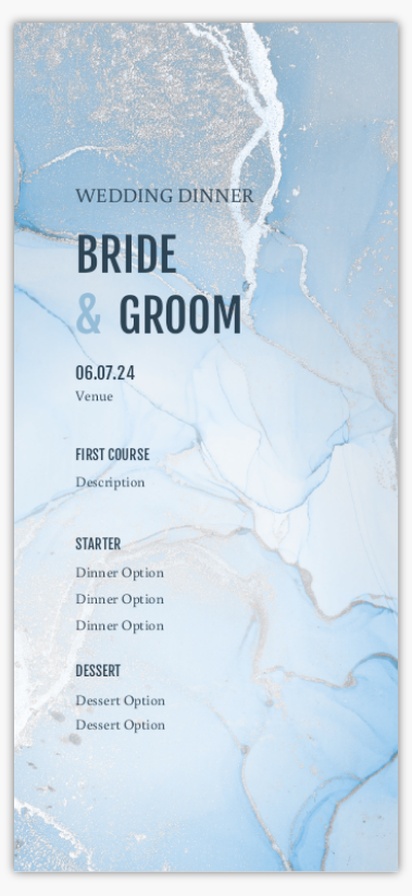 Design Preview for Elegant Wedding Menu Cards Templates, 4" x 8" Flat