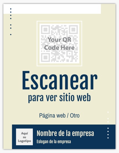 Un qr escanea para ver nuestro sitio web diseño crema azul para Moderno y sencillo con 1 imágenes