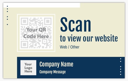 A scan to view our website qr cream blue design for Modern & Simple with 1 uploads