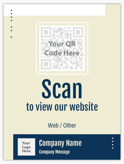 A scan scan to view our website cream blue design for Modern & Simple with 1 uploads