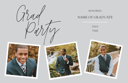 A photo collage grad party grad photo collage white gray design for Graduation with 3 uploads