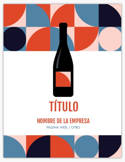 Un elaboración de vino vertical diseño blanco azul