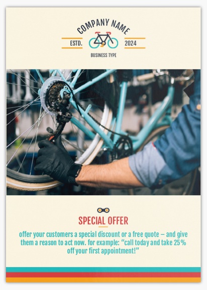 Design Preview for Design Gallery: Bicycle Shops Flyers & Leaflets,  No Fold/Flyer A6 (105 x 148 mm)