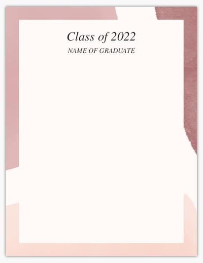 A grad ilmoitus ogłoszenie grad white pink design for Graduation