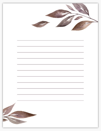 A neutral leaves personal stationery white gray design for General Party