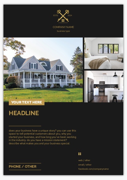 Design Preview for Flyers for Real Estate Agents Templates and Examples,  No fold A4