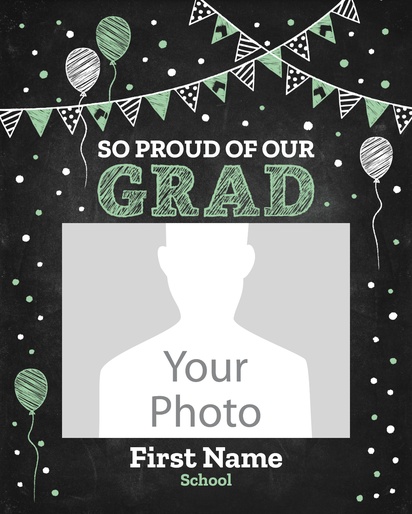 A elementary school graduation vertical black gray design for Events with 1 uploads