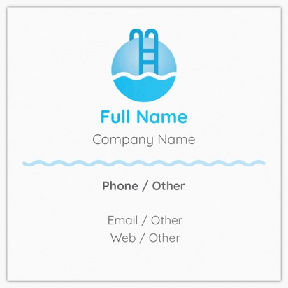 Design Preview for Design Gallery: Pool & Spa Care Glossy Visiting Cards, Square (63.5 x 63.5 mm)