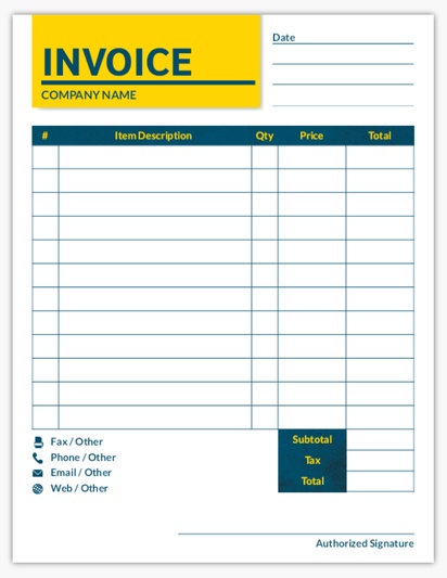 A free estimate invoice blue yellow design