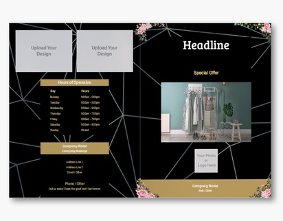 A geometric and floral elegant black gray design for Events with 3 uploads