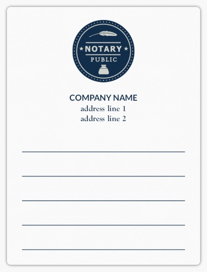 A vertical notary blue gray design