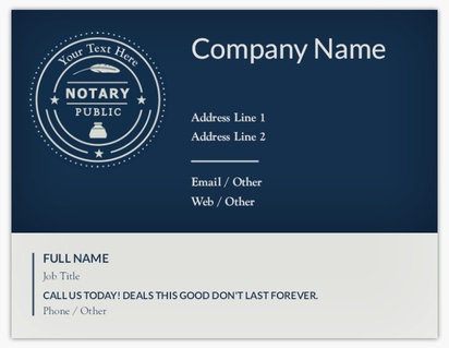 A mobile notary notary blue white design