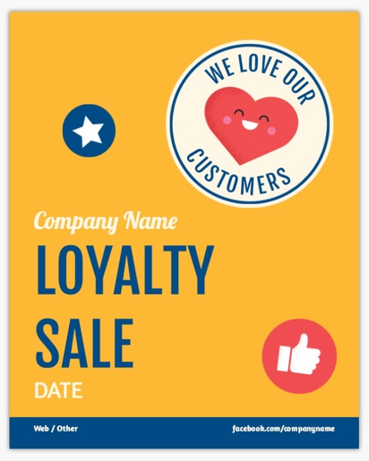 A heart customer loyalty orange blue design