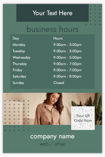 A business hours 1 picture black gray design for Art & Entertainment