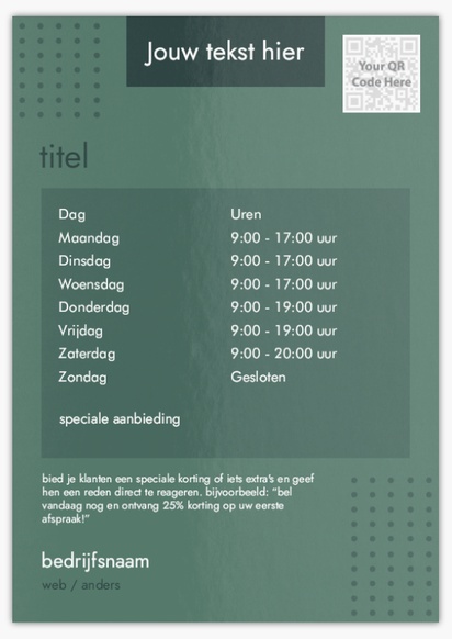 Voorvertoning ontwerp voor Ontwerpgalerij: Tekstschrijven en redactie Flyers en folders,  Geen vouwlijn A5 (148 x 210 mm)