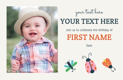 Design Preview for Templates for 1st Birthday Invitations and Announcements , Flat 11.7 x 18.2 cm