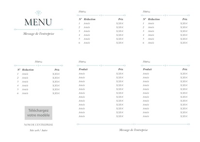 Aperçu du graphisme pour Galerie de modèles : affiches pour menus, A3 (297 x 420 mm) 