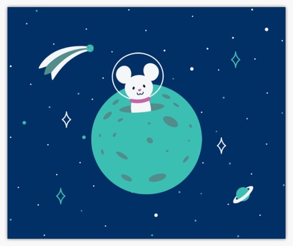 A space mouse animal in space blue green design