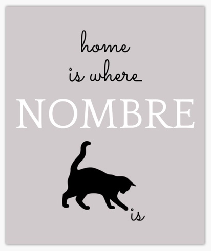 Un el hogar es donde está el gato arte mural diseño blanco negro